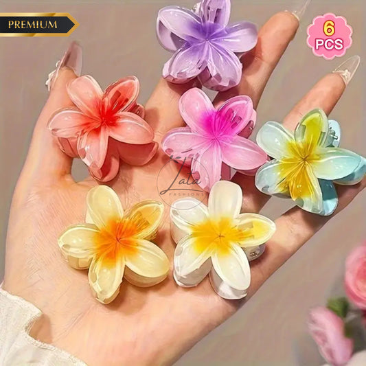 LATAFASHIONS Vibrant Floral Jada Billa Hair Clips for Women & Girls (Multicolor, Pack of 6)