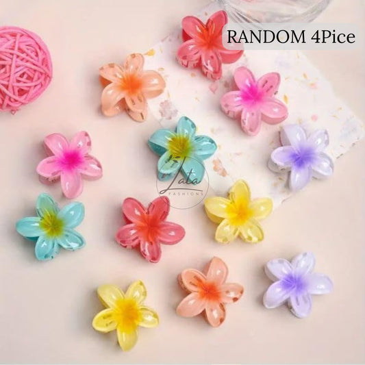 LATAFASHIONS Stylish Flower Hair Clips - Best Selling Mixed Colors 4-Pack Large Size