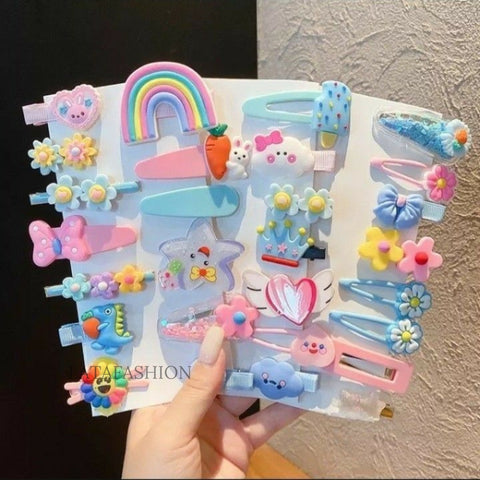 LATAFASHIONS Cute Korean hair pins best for kids **14PIC RANDOM COLORR **