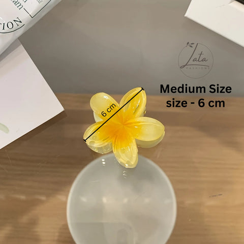 LATAFASHIONS Glossy Flower Jada Klipu Hair Accessory Pack for Women (6 Pcs)