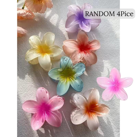 LATAFASHIONS Vibrant Floral Hair Clips Set - Best Selling 4 Pieces LARGE Size