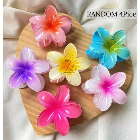 LATAFASHIONS Colorful Flower Hair Clips - Best Selling Random 4-Pack Large Size