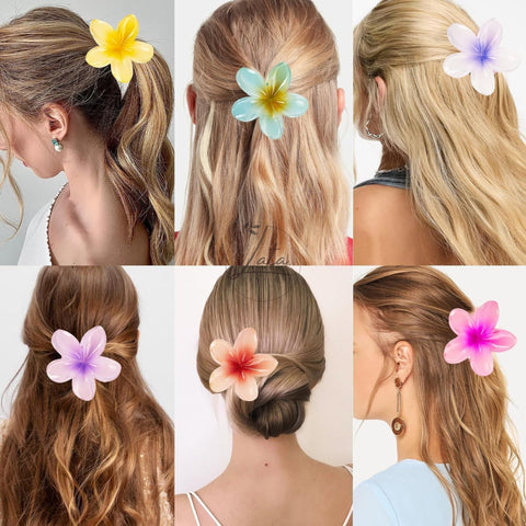 LATAFASHIONS Vibrant Floral Hair Clips Set - Best Selling 4 Pieces LARGE Size
