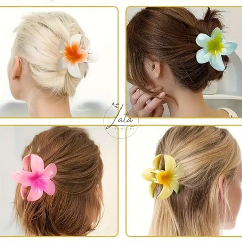LATAFASHIONS Trendy Floral Hair Accessories - Best Selling 4 Piece Set Large Size
