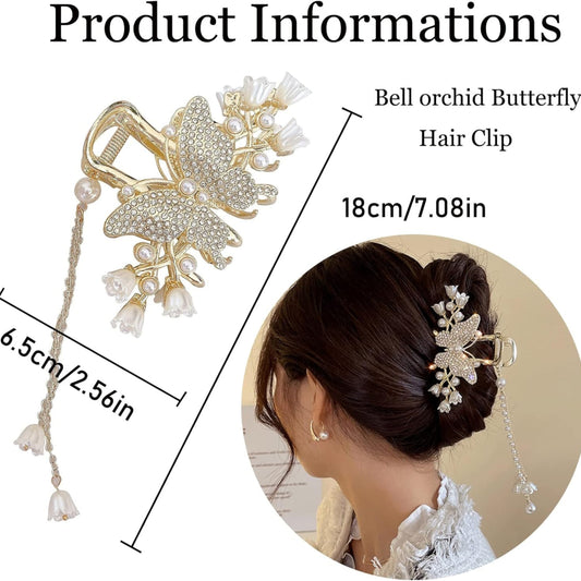 "Latafashion Butterflyy Rhinestone Hair Claw" Pack of 1