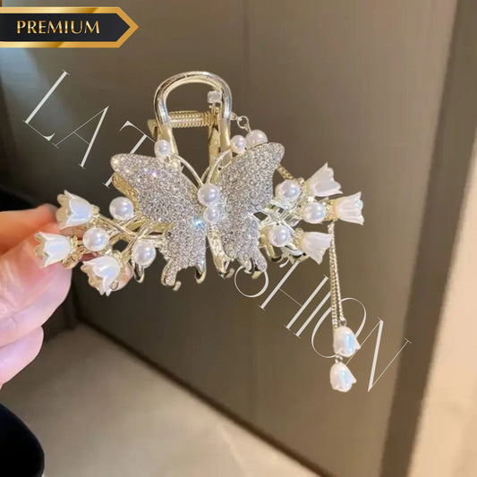 "Latafashion Butterflyy Rhinestone Hair Claw" Pack of 1
